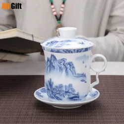 Bone Porcelain Office Ceramic Chinese Blue and White Kung Fu Tea Cups Mugs Mug Eco Friendly
