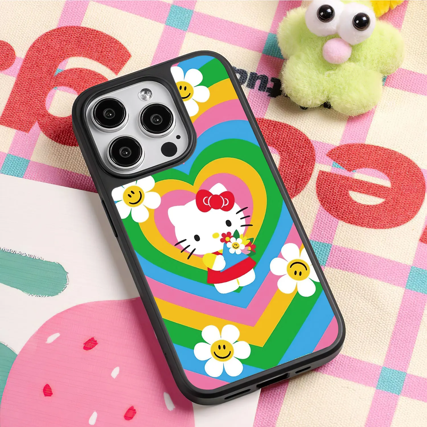 

Hello Kitty phone case for iphone 16 15 14 plus 13 12 11 pro max cover Luxury Anti drop rainbow cut cat funda cases carcasa