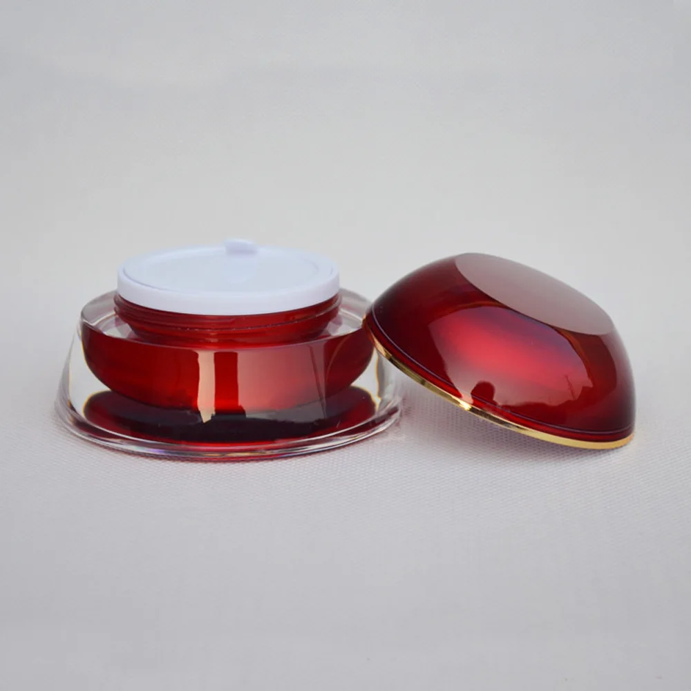 

15g&30g Capacity Red color Pagoda shape Acrylic material Cream bottle&Acrylic cream bottle jar with spacer and alumite cap