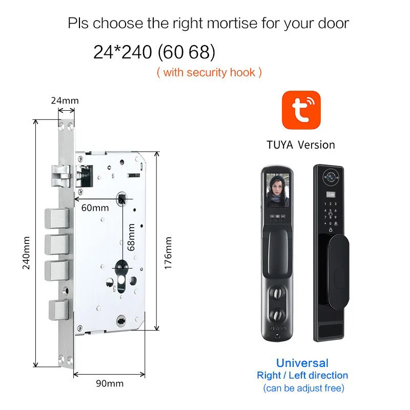 Automático tuya wifi gato olho captura bloqueio de impressão digital imprensa campainha visual intercom bloqueio inteligente anti-roubo fechadura da porta