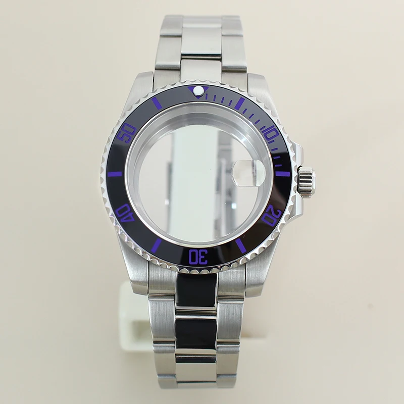 40mm Watch Case 316L Stainless Steel 120clicks Bezel For Seiko NH35 NH34 NH38/36 Miyota 8215 ETA 2824 Movement 28.5mm Dial Parts