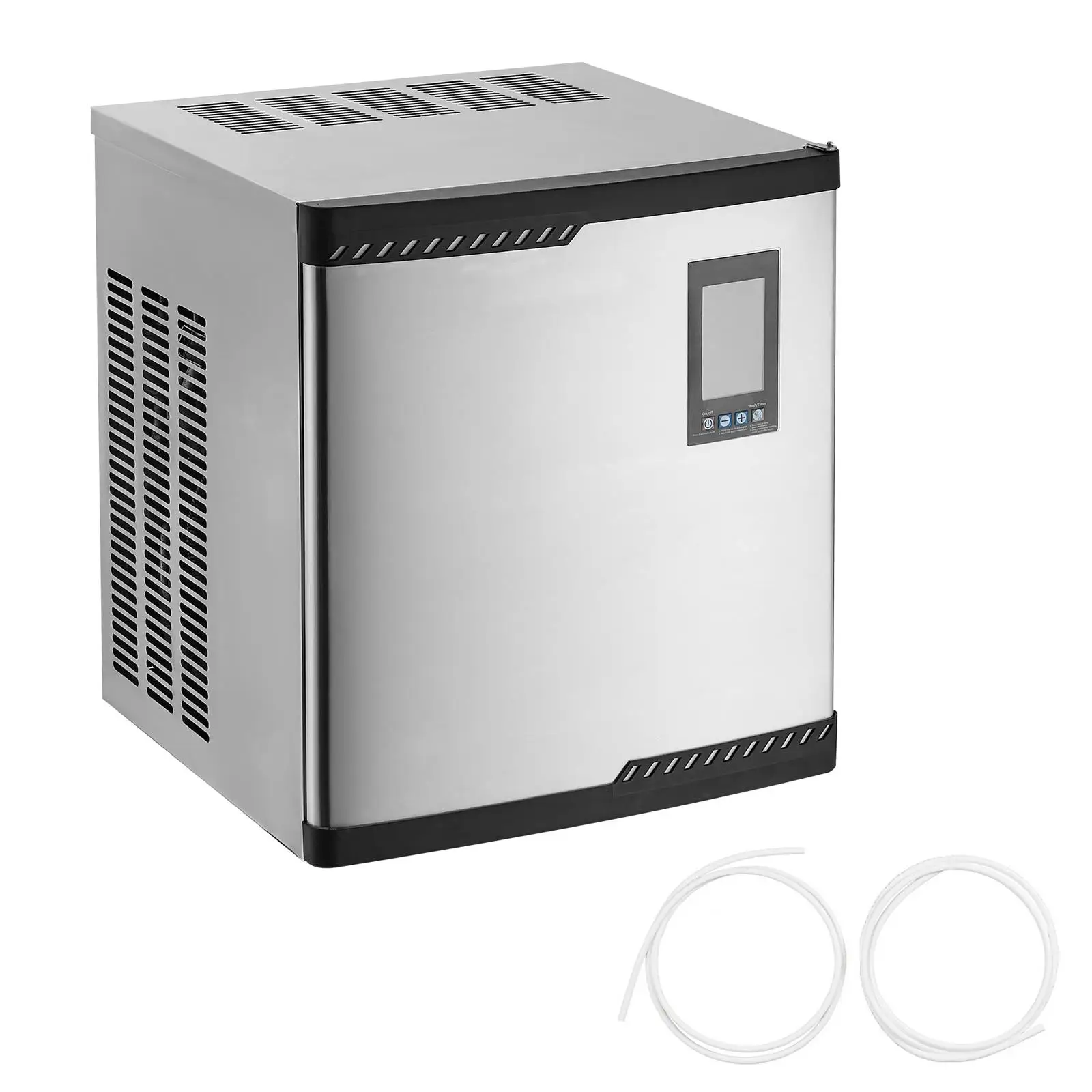 Commercial Ice Maker Machine 300 Lbs/Day Stainless Steel Ice Machine with Scheduled Ice Making Self Cleaning Adjustable Ice Thickness for restaurant Bar Cafe Hotel Head Only