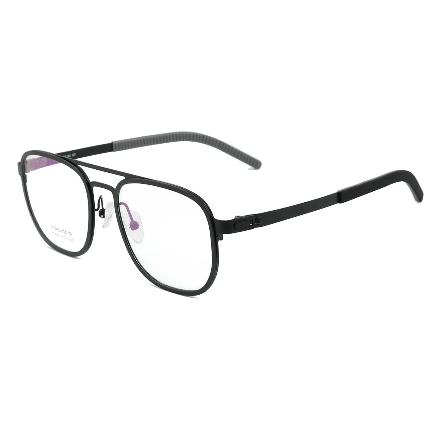 Belight Optical Screwless Design Soft Non-skid Rubber End Tip Pilot Shape Men Titanium Alloy Eyeglasses Spectacle Frame