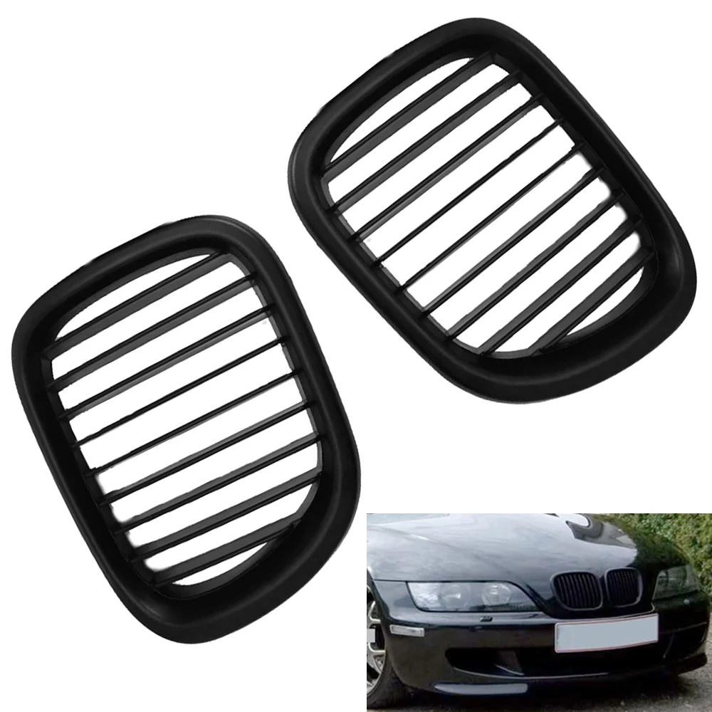 

2Pcs Car Front Bumper Kidney Grille Racing Grills Gloss/Matte Black For BMW Z3 1996 1997 1998 1999 2000 2001 2002 Car Styling