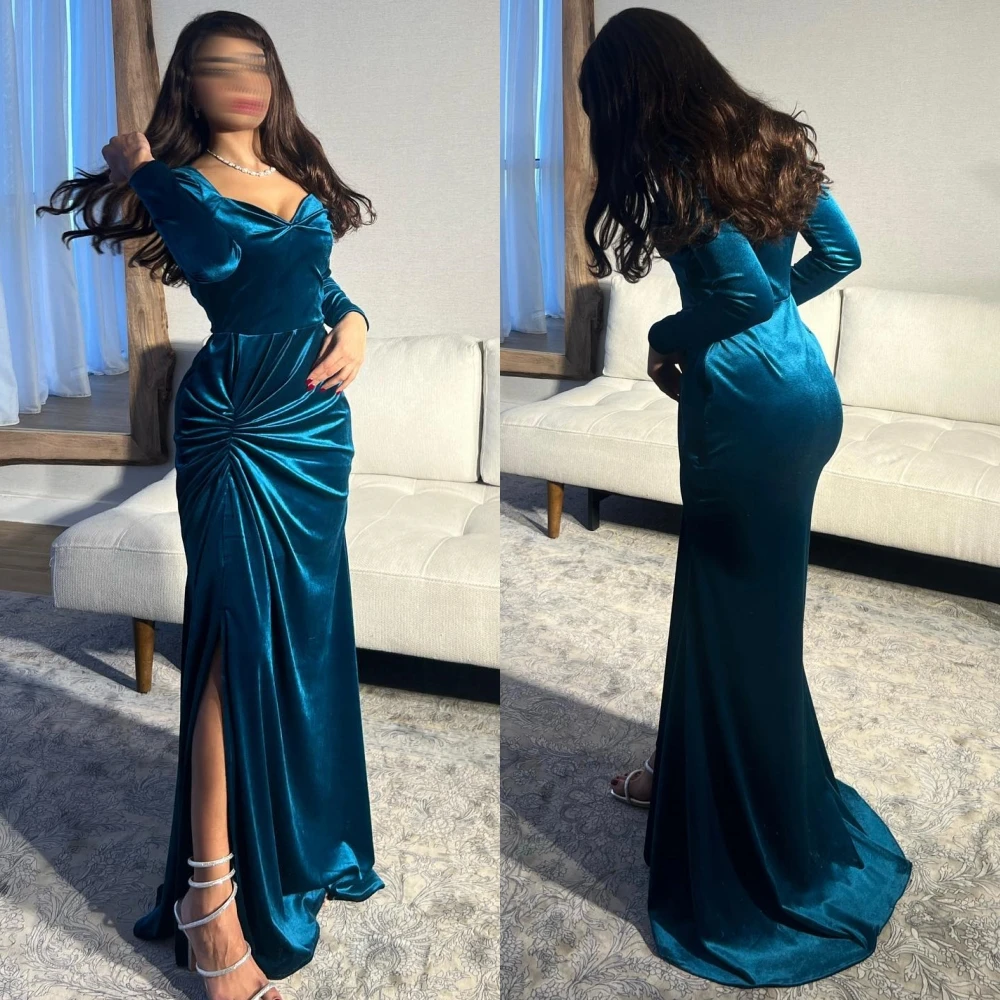 

Customized Fashion V-neck A-line Formal Ocassion Gown Draped Shirred Floor length Skirts Charmeuse Evening Dresses платье