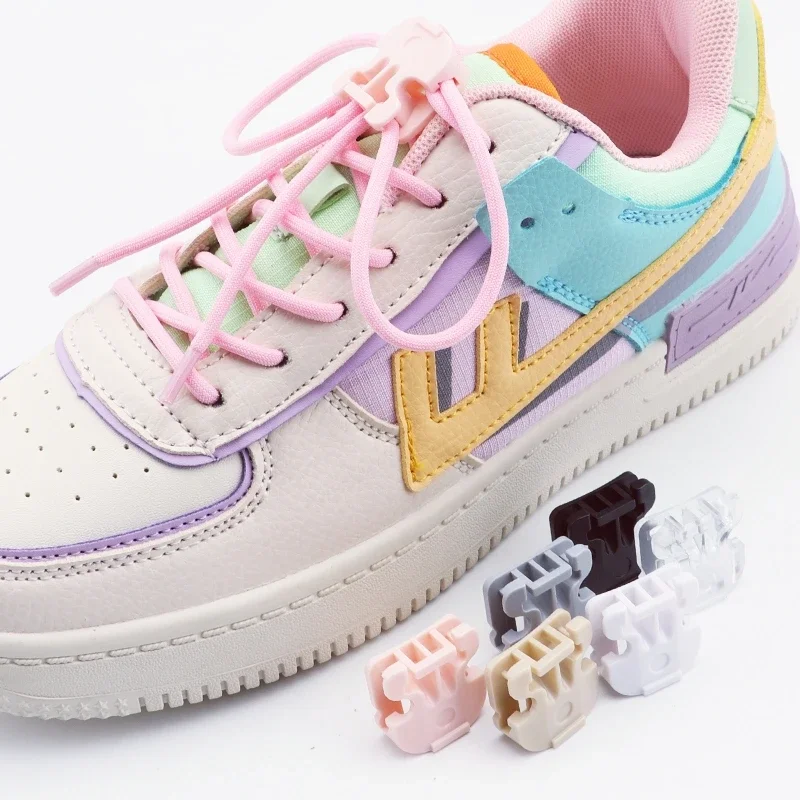 Round Elastic Laces Sneakers Tennis Bow Fixed buckle Shoe laces Without ties Adult Kids No tie Shoelaces Shoes Accesories 1Pair