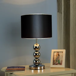 Modern Fashion Creative Simple Table Lamp Living Room Silver Gold Study Bedroom Bedside Lamp Cover With Switch Desk Lamp