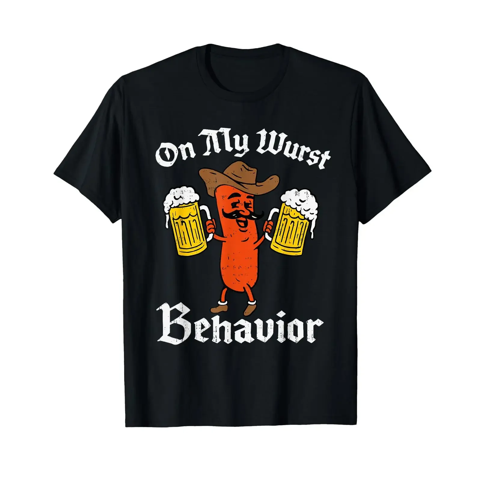 On My Wurst Behavior Funny Oktoberfest Bavarian Festival T Shirt vintage Washed designer clothes Versatile Comfortable Unisex