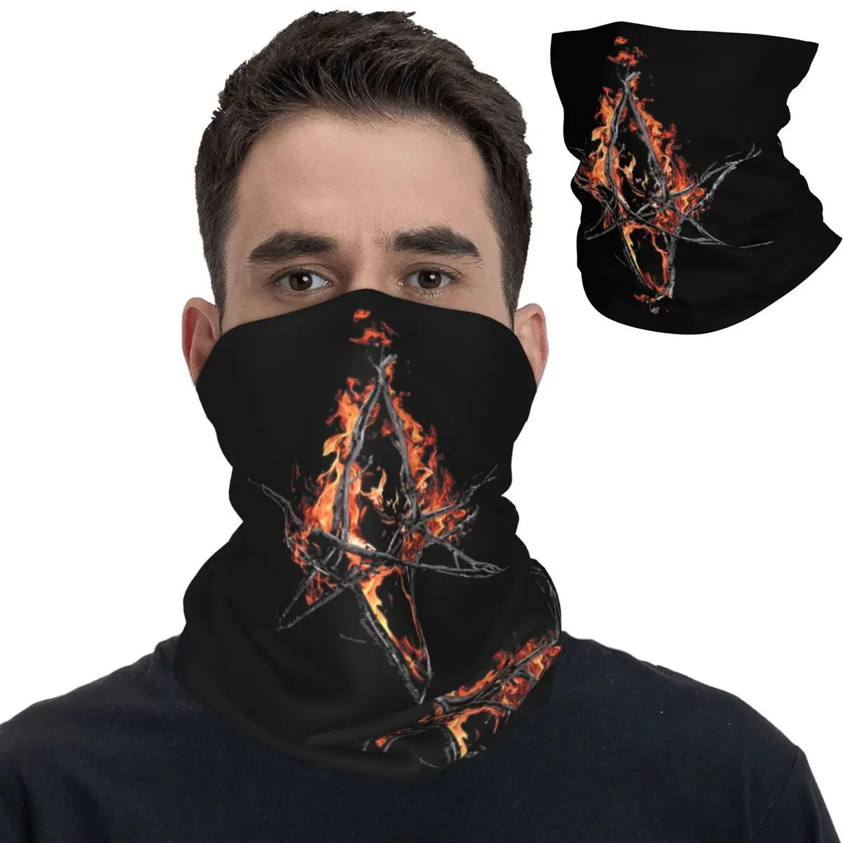 Bring Me The Horizons Fire Inside Bandana Neck Gaiter Printed Wrap Scarf Multi-use Headwear Fishing for Men Women Adult Washable