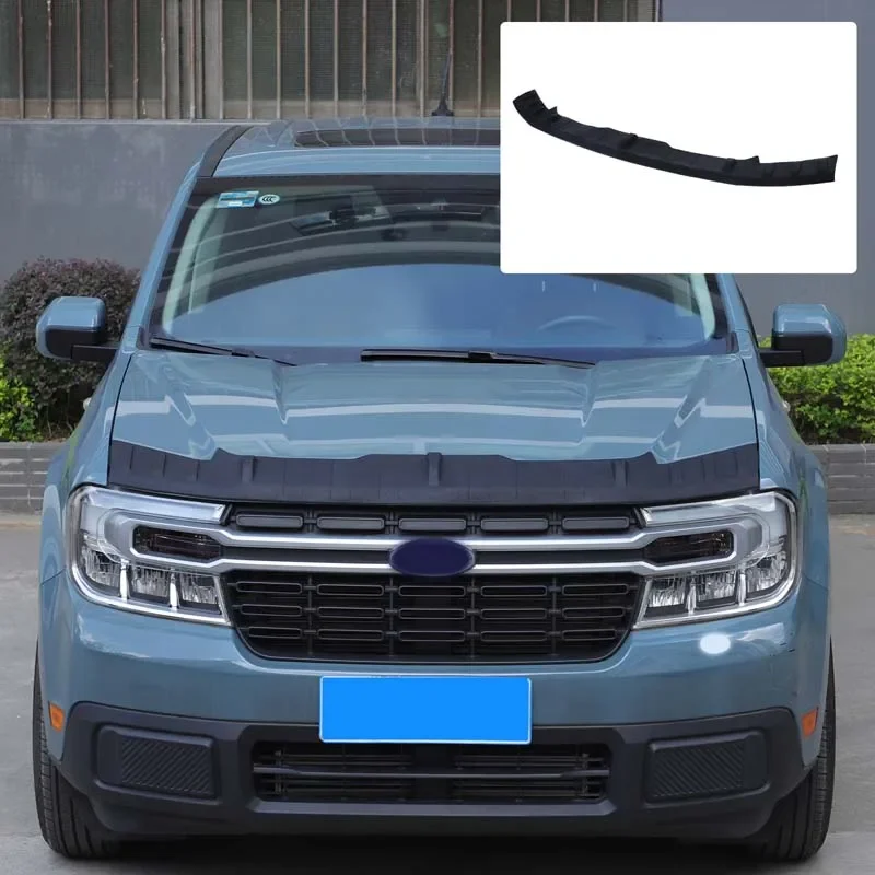 1Pcs TPE Black For Ford Maverick 2022+ Car Car Hood Cover Stone Deflector Hood Protection Shield Sand Block Exterior Accessories
