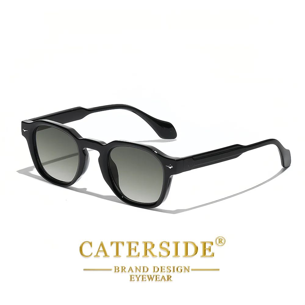 CATERSIDE Neue Retro Herren Modische Sonnenbrille mit Runden Rahmen Damen Einfache und Vielseitige Outdoor-Dekoration Brille UV400