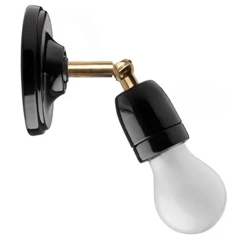 White Black Ceramic LED Adjustable Angle Wall Light Fixtures Copper Arm E27 Socket Lamp for Bedroom Beside Corridor Living Room