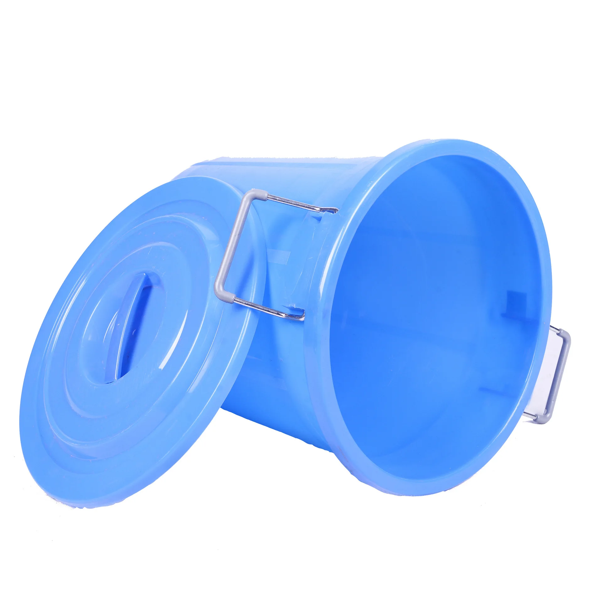 

Plastic Bucket with Lid Iron 50/60/160/280 Blue White Plastic Iron Handle
