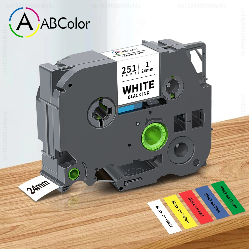24mm TZe251 Compatible Brother Laminated Label Tape Tze 251 TZe-251 151 451 551 651 TZe Label for Brother P-touch Label Printer