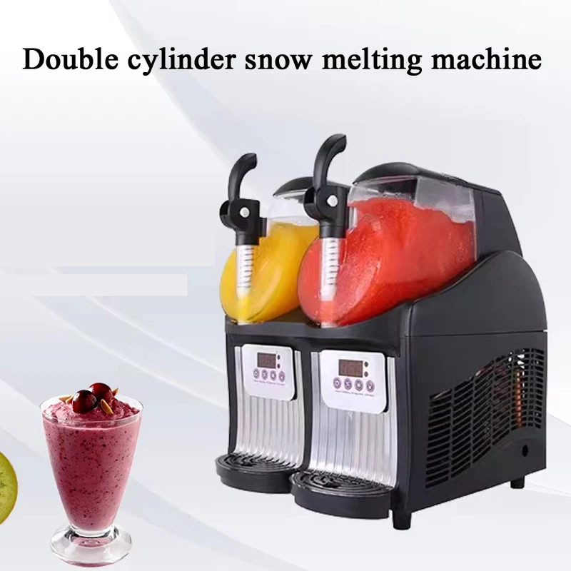 Commercial Slushy Machine 2Lx2 Tank Margarita Maker 300W Stainless Steel Smoothie Frozen Drink Maker For Supermarkets