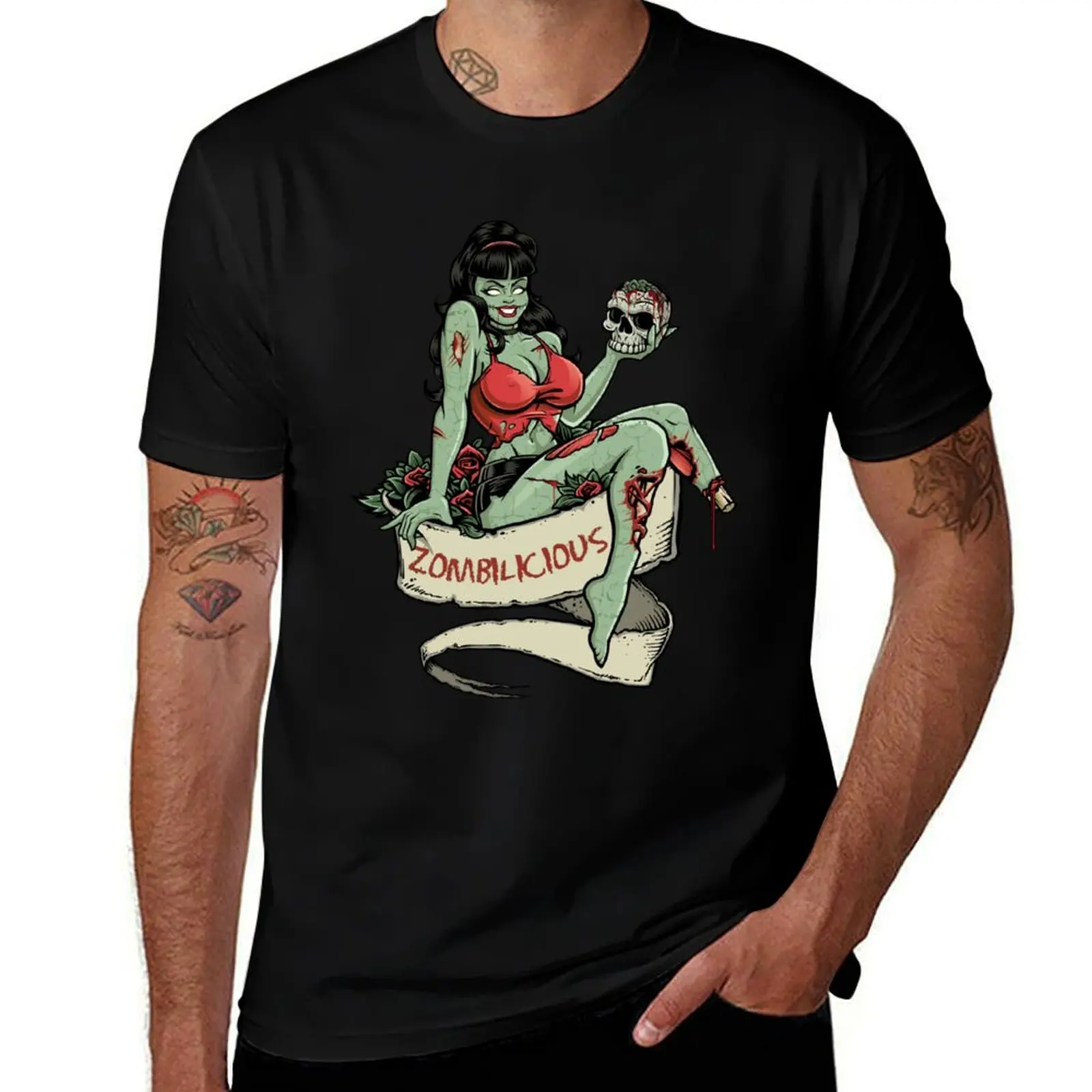 Zombilicious Zombie Girl T-Shirt Casual Basic Short Sleeve T-Shirt
