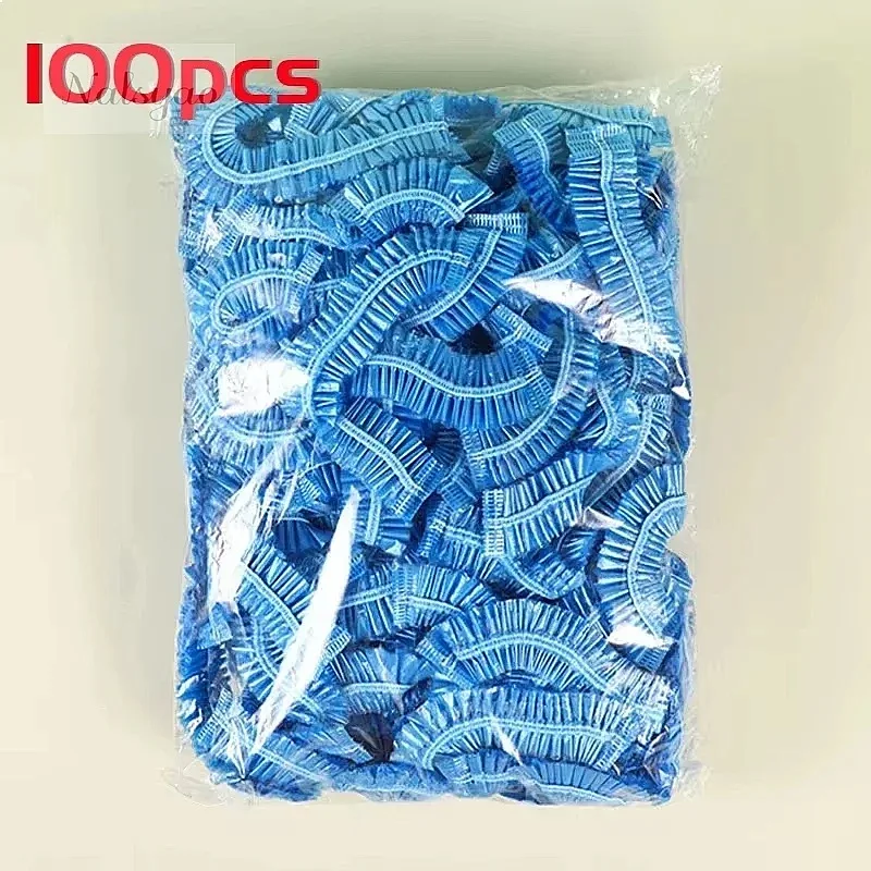 100 Pcs Disposable Shower Cap for Women, Plastic Waterproof Head Cover, Elastic Hair Cover for Spa Salon Hotel Hair