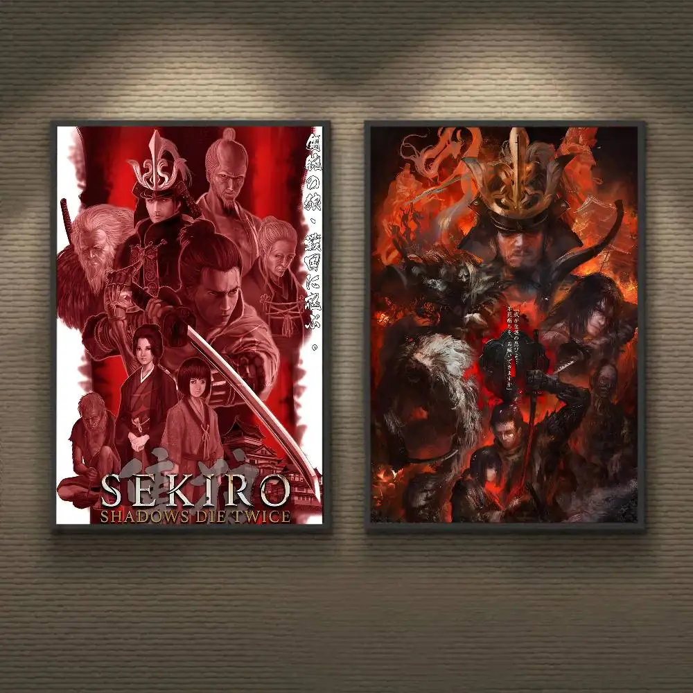 وسيم النينجا سيكيرو الظلال يموت لعبة مرتين المشارك قماش اللوحة مع المطبوعات غرفة نوم المنزل غرفة المعيشة الديكور هدية
