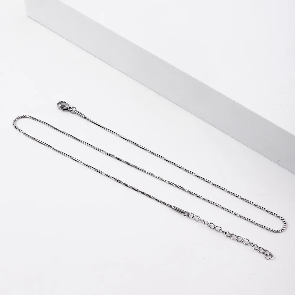 1,2mm Einfache Edelstahl Box Kette Halskette Gold Farbe Titan Stahl Männer Halskette Mode Frauen Schmuck Trend Zubehör