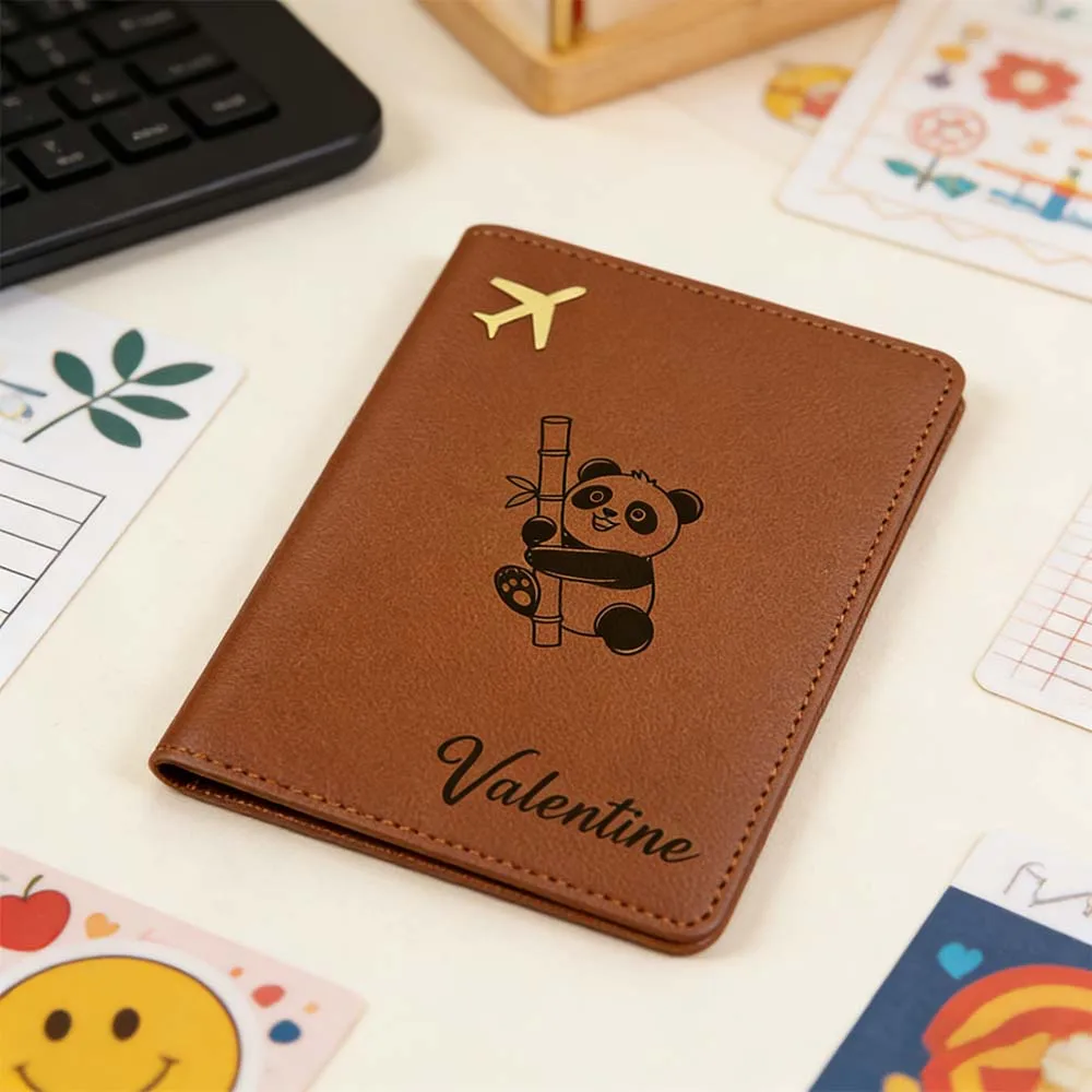 

1pc Personalized Name Passport Cover Mom Gift Leather Travel Passport Case Boho Style