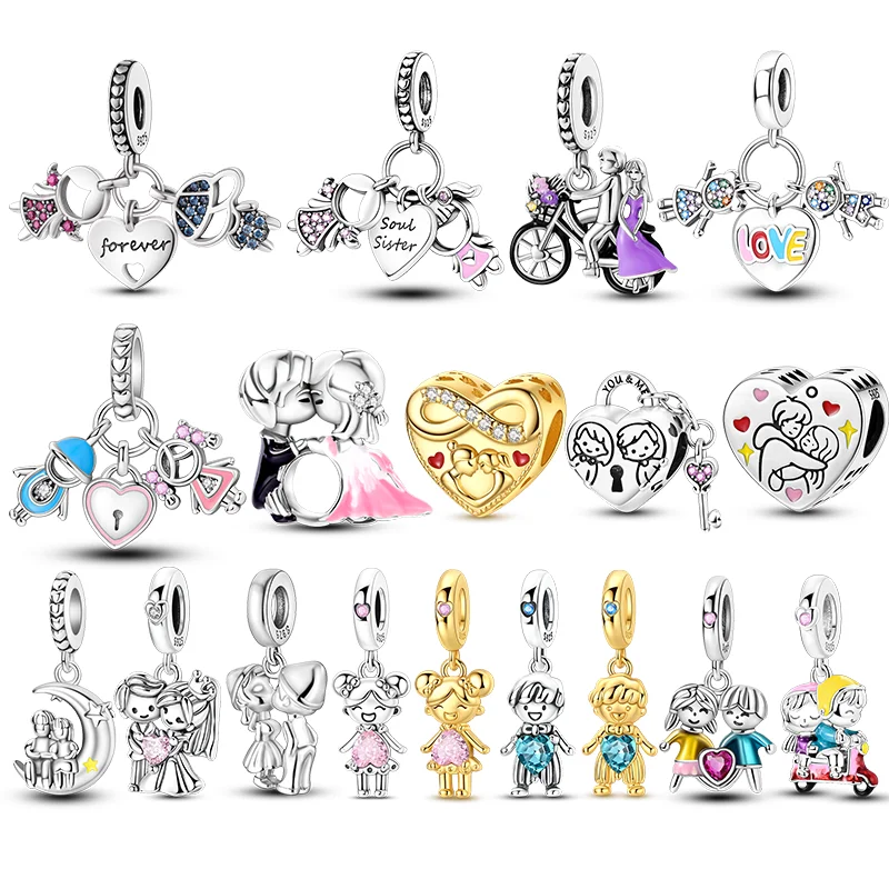 New In 925 Sterling Silver Charms Beads Eternal Love Series For Men Women Pendants Fit Original Bracelet Women Jewelry Gift DIY