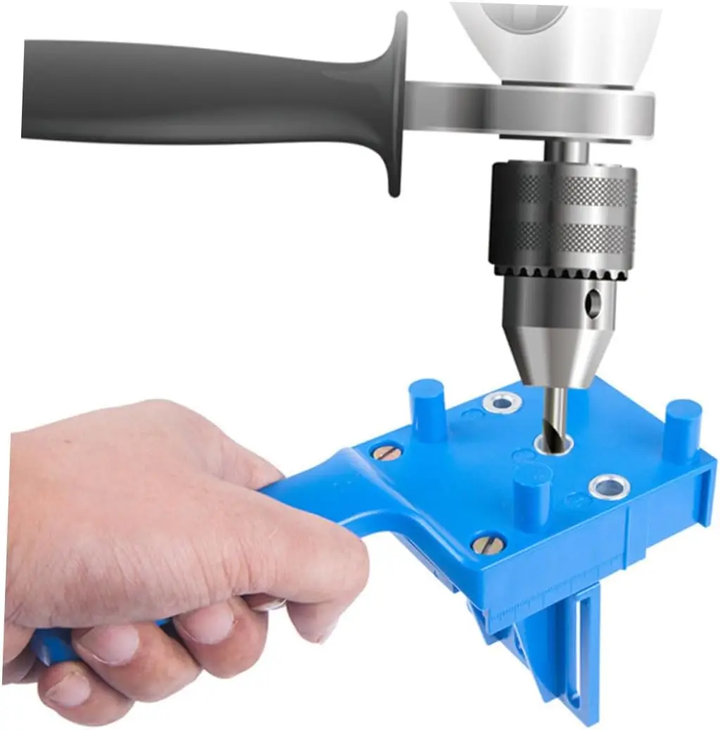 Woodworking Dowel Handheld Drill Guide and Hole Saw Tool 6/8/10mm Drill Bit For Carpentry Straight Hole Locator Clamp