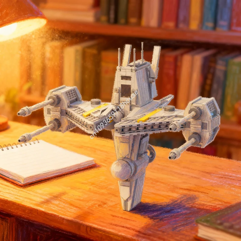 

882 деталей MOC: Конструктор «Звездный фрегат класса «Месть»», развивающая игрушка, идея для подарка на Рождество