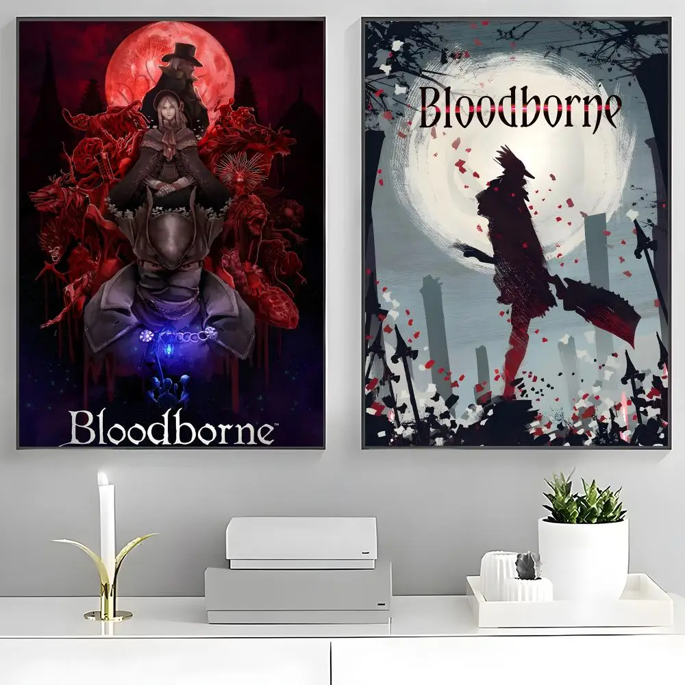 Game Bloodborne Poster Poster Stickers Painting Mural HD Wall Decals for Bedroom Living Room Home Self-Adhesive