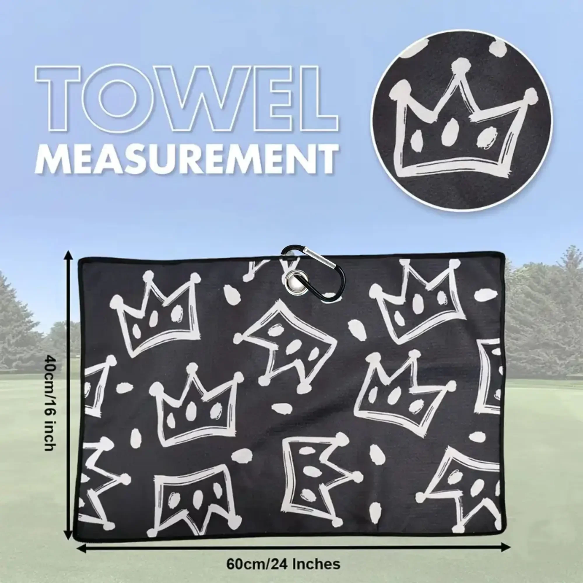 Stylish Black and White Geometric Print Golf Towel -  Super Absorbent- Perfect Gift for Golfers, Golf Accessories For Dad