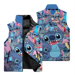 Funny Disney Stitch 3D Printed Jacket Vest Men's Fashion Jacket Windbreaker Outdoor Sports Party Men's Casual Sleeveless Jacket