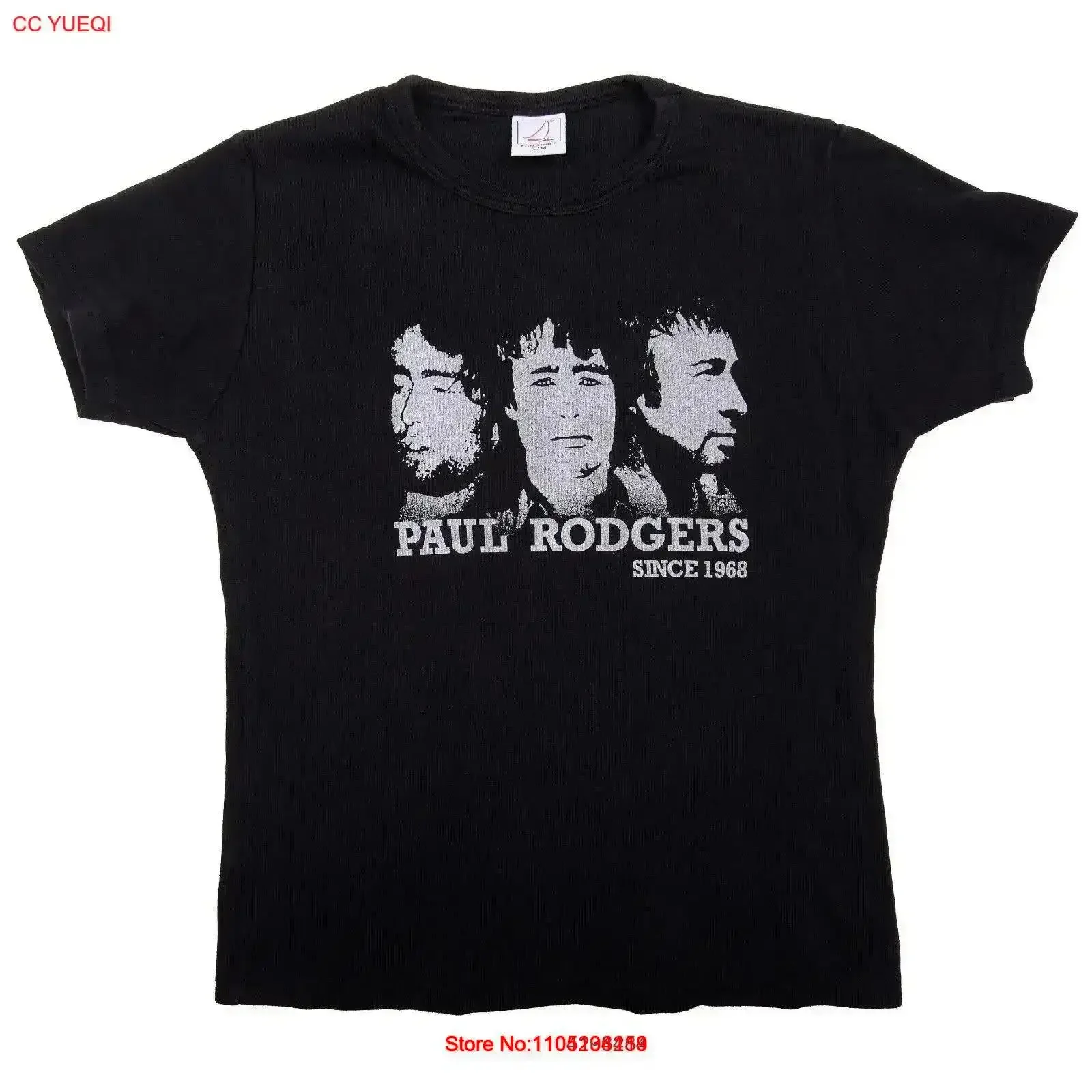 Vintage Paul Rodgers Since 1968 Album Releases Baby T Shirt Women's Size S M Washed homme Comfortable Stretched vintage Washed