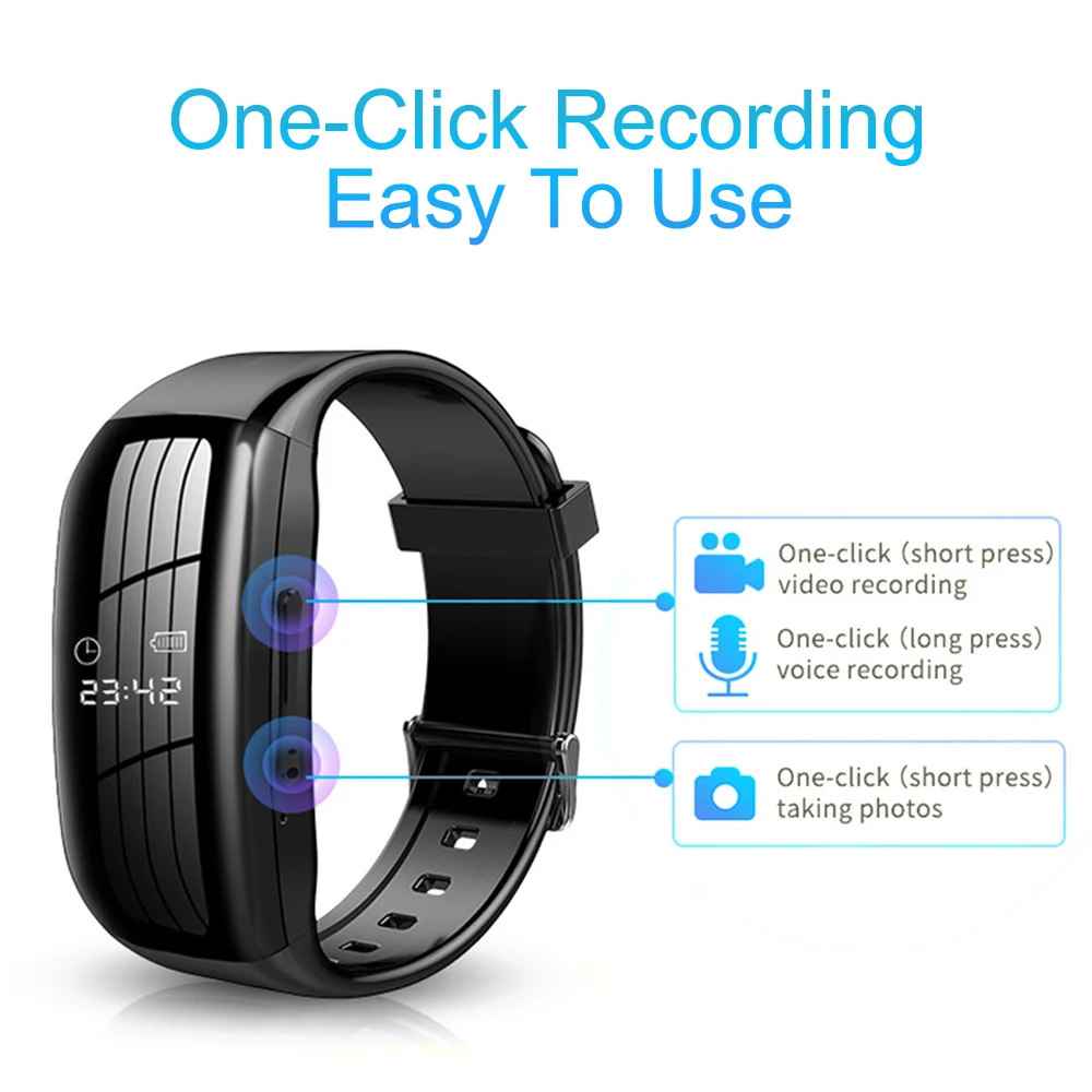 8-256GB Video Mini Camera Watch Audio Voice Recorder Bracelet USB Flash Driver Dictaphone Noise Reduce Sound Recording Wristband