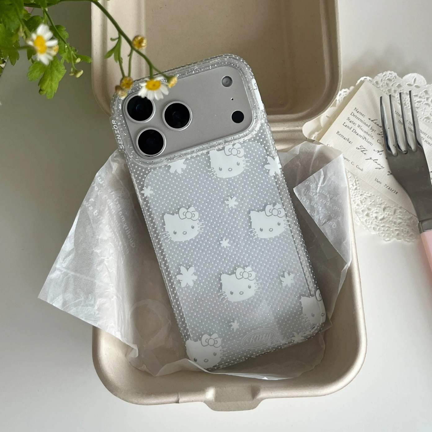 Cute Cartoon Y2K Hello Kitty Transparent Mobile Phone Case for IPhone 17 Pro Max 17 Pro 16 Pro Max 17 16 15 Pro Max Phone Case view 3