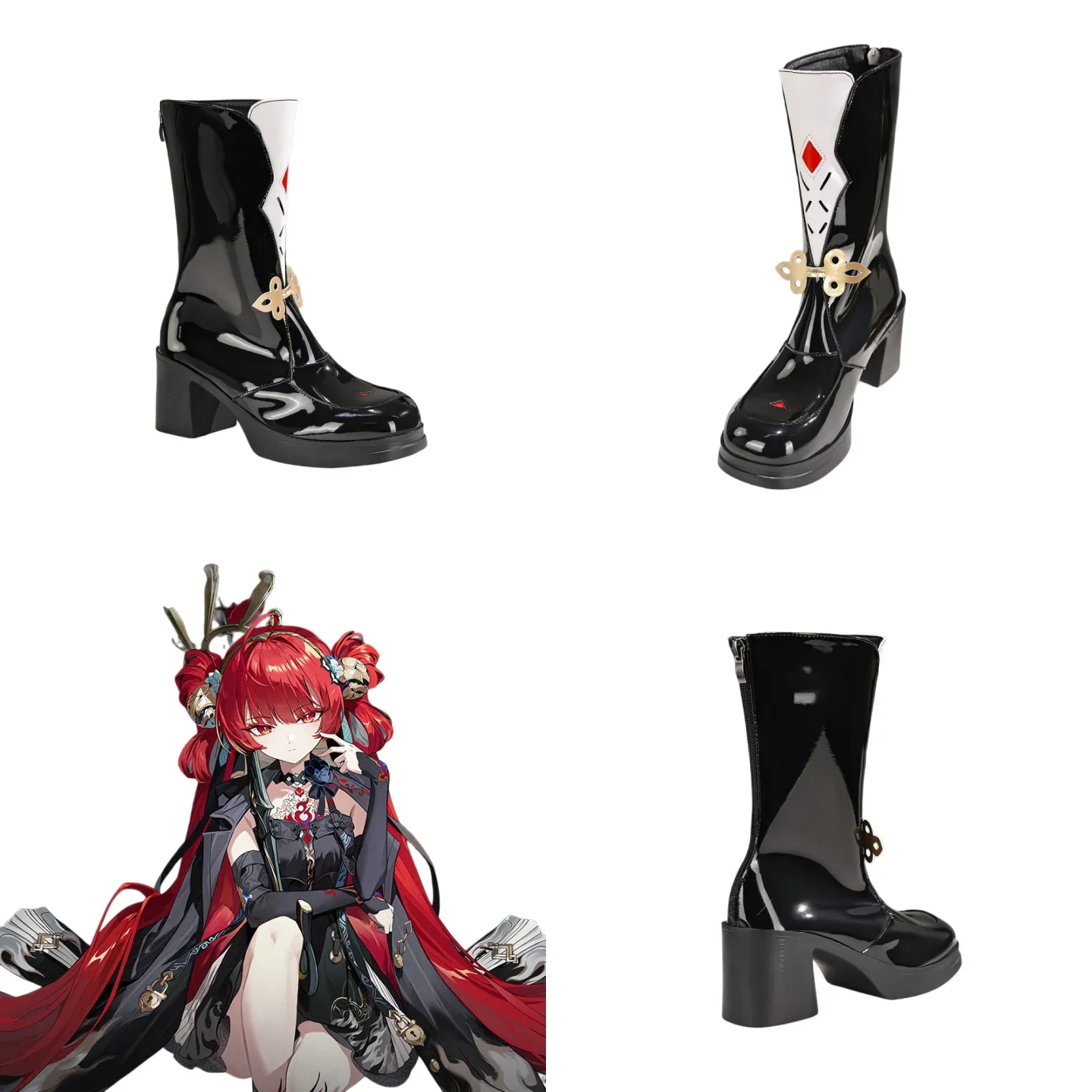 Wuthering Waves Lock Dark High Heels Cosplay Game Shoe Accessories Props Anime Suoming Woman Costume Matching Shoes