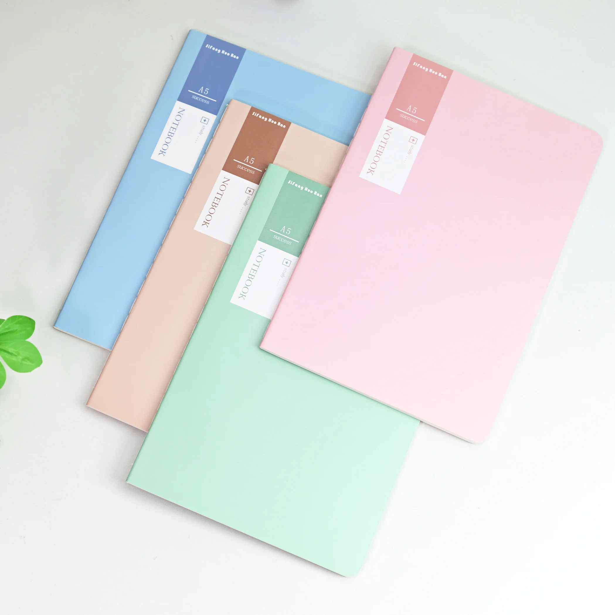 A5 Macaron Color Soft Cover Notebook, Simple Solid Lined Composition Journal, Sewing Binding Plain Notepad Student Office School