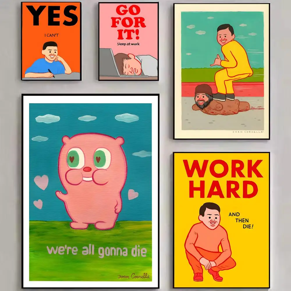 Anime Art J-Joan Cornella Poster Stylized Art Textured Canvas Mural For Bedroom Living Room Interior Wall Decoration