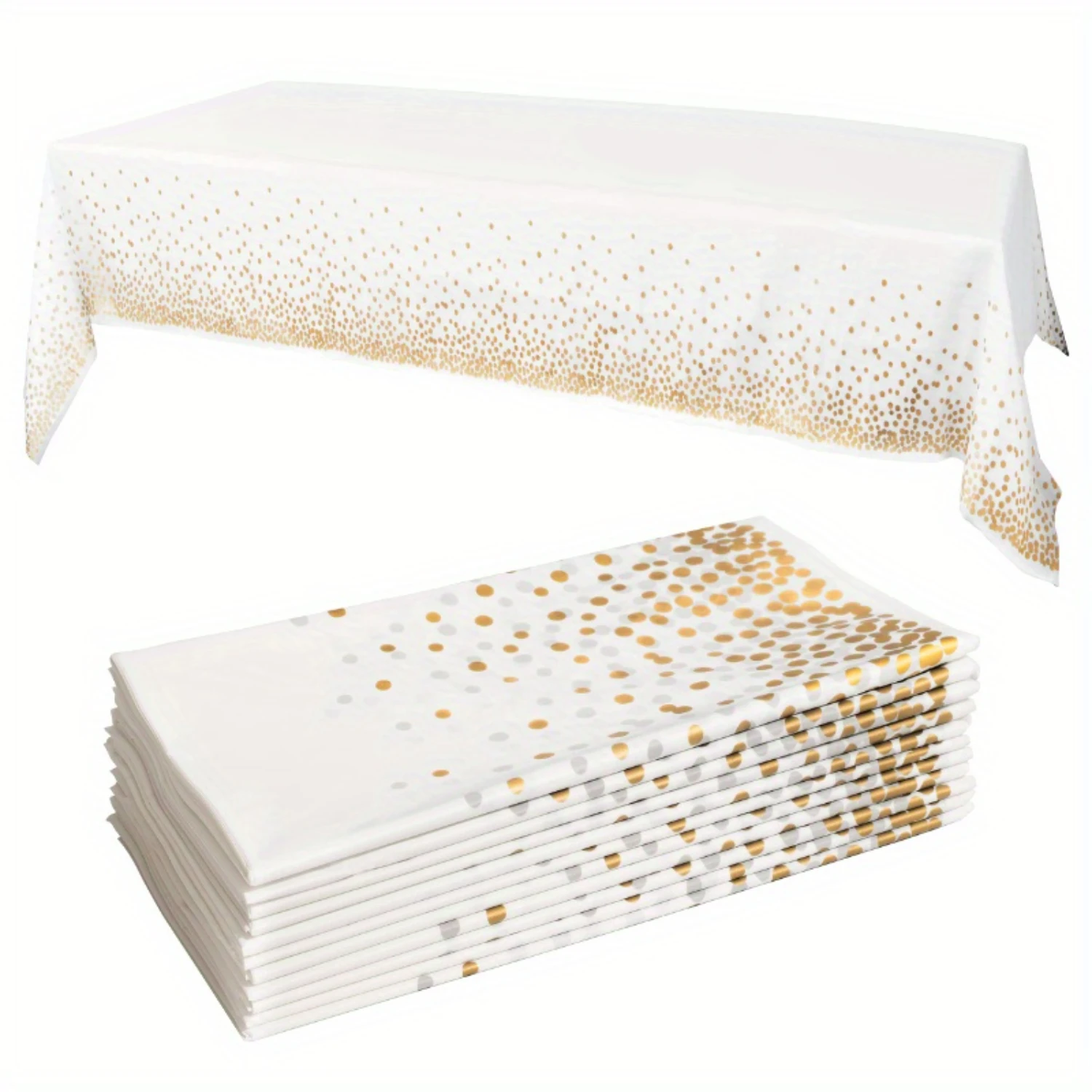 6-Pack Golden Dots Tablecloth - Waterproof, Durable, Leak-proof - 54x108 Inches - Perfect for Parties and Events