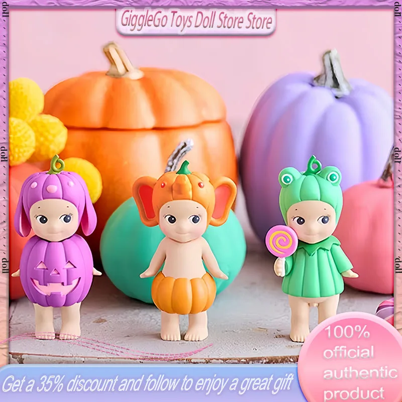 

New Sonny Angel Mini Figure Pumpkin Patch Series Blind Box Cute Hippie Doll Trendy Car Mobile Phone Ornaments Decor Toys Gifts