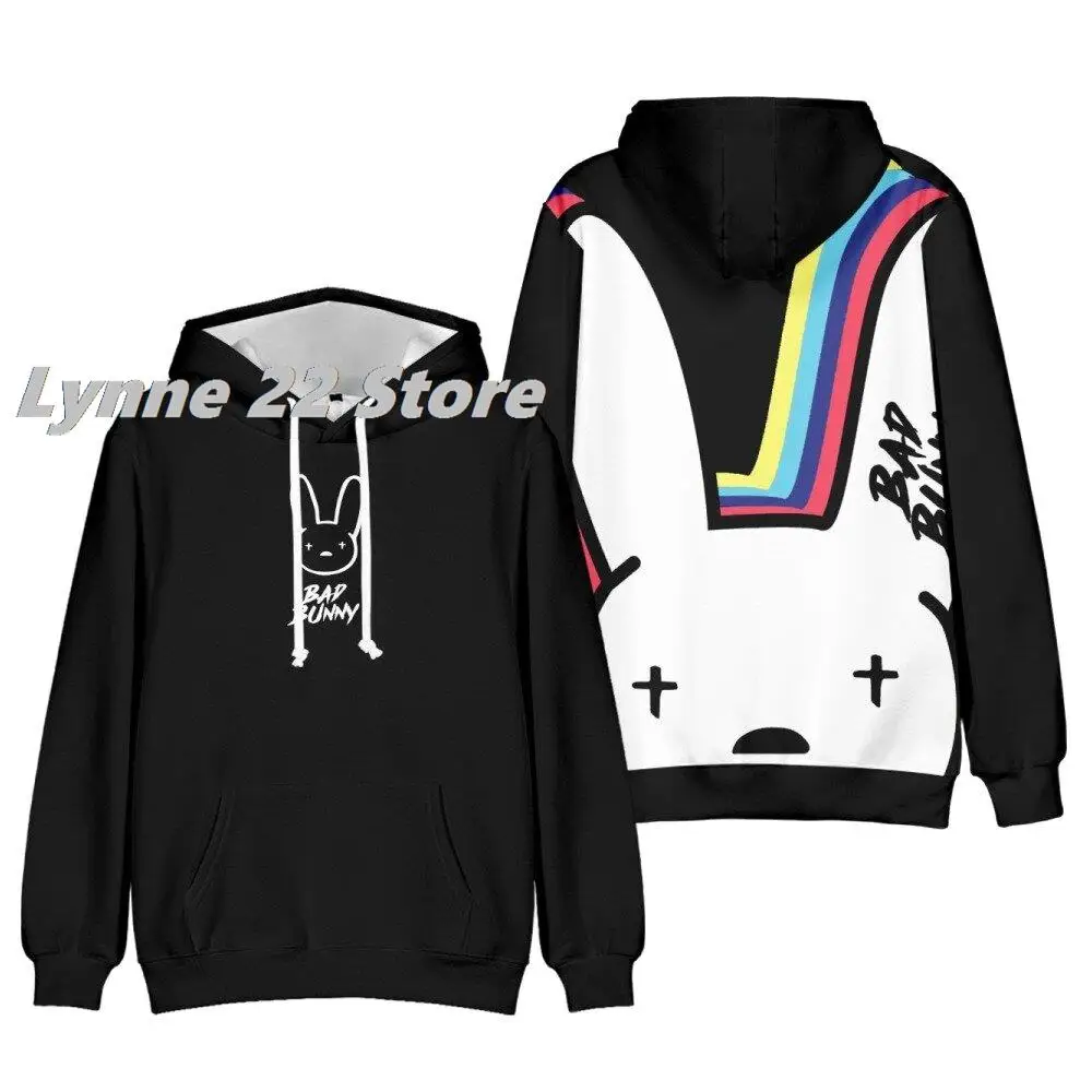 

2022 New Arrivals Bad Bunny Men/women Creative Hoodies Streetwear Hip Hop Oversized Bad Bunny fans Hoodie Casual Activewear