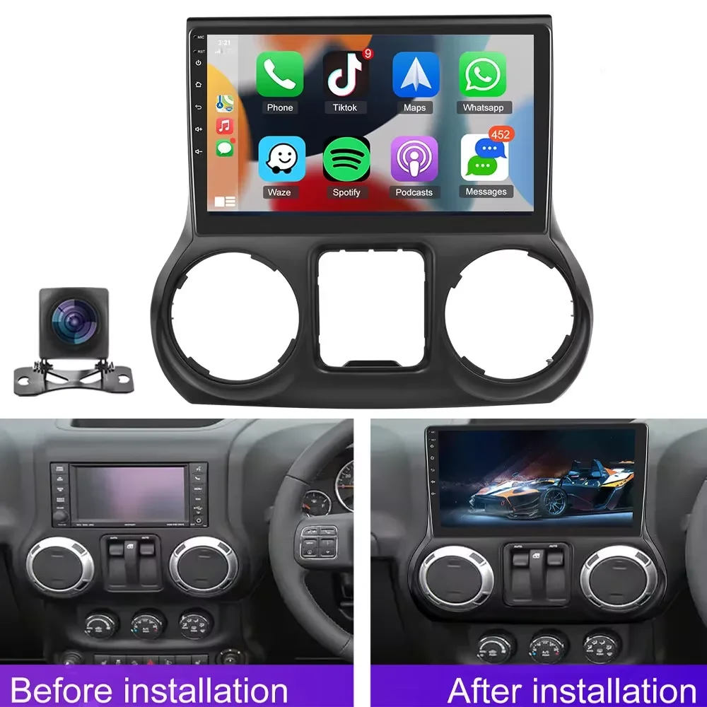 Android 14 Radio per Jeep Wrangler 3 JK 2010 - 2018 Car Multimedia Player Stereo Head Unit navigazione GPS No 2din DVD Carplay