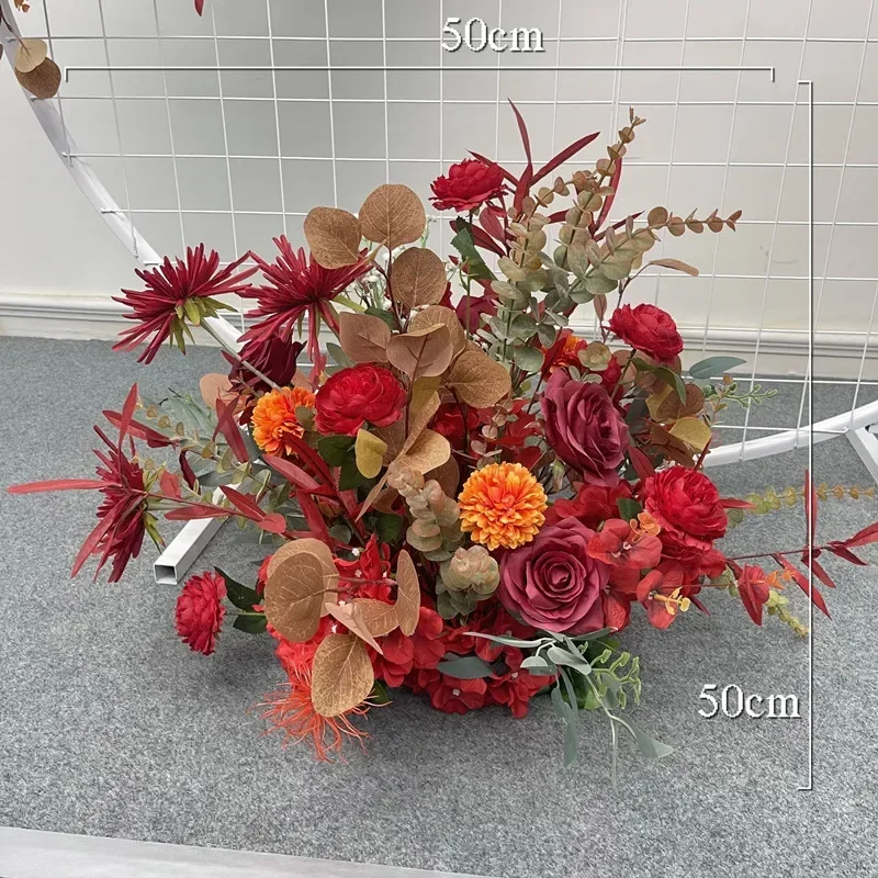 Wedding Flower Arrangement Simulation Silk Flower Arch Round Pavilion Wedding Flower Art Window Decoration Wedding Props T Stage