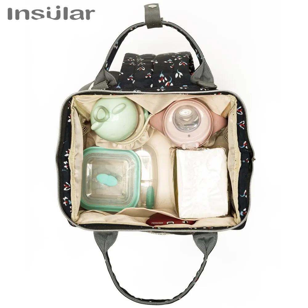 New Waterproof Mummy Maternity Nappy Bag Large Capacity Baby Bag Travel Backpack Two Layers Designer Nursing Bag for Baby Care