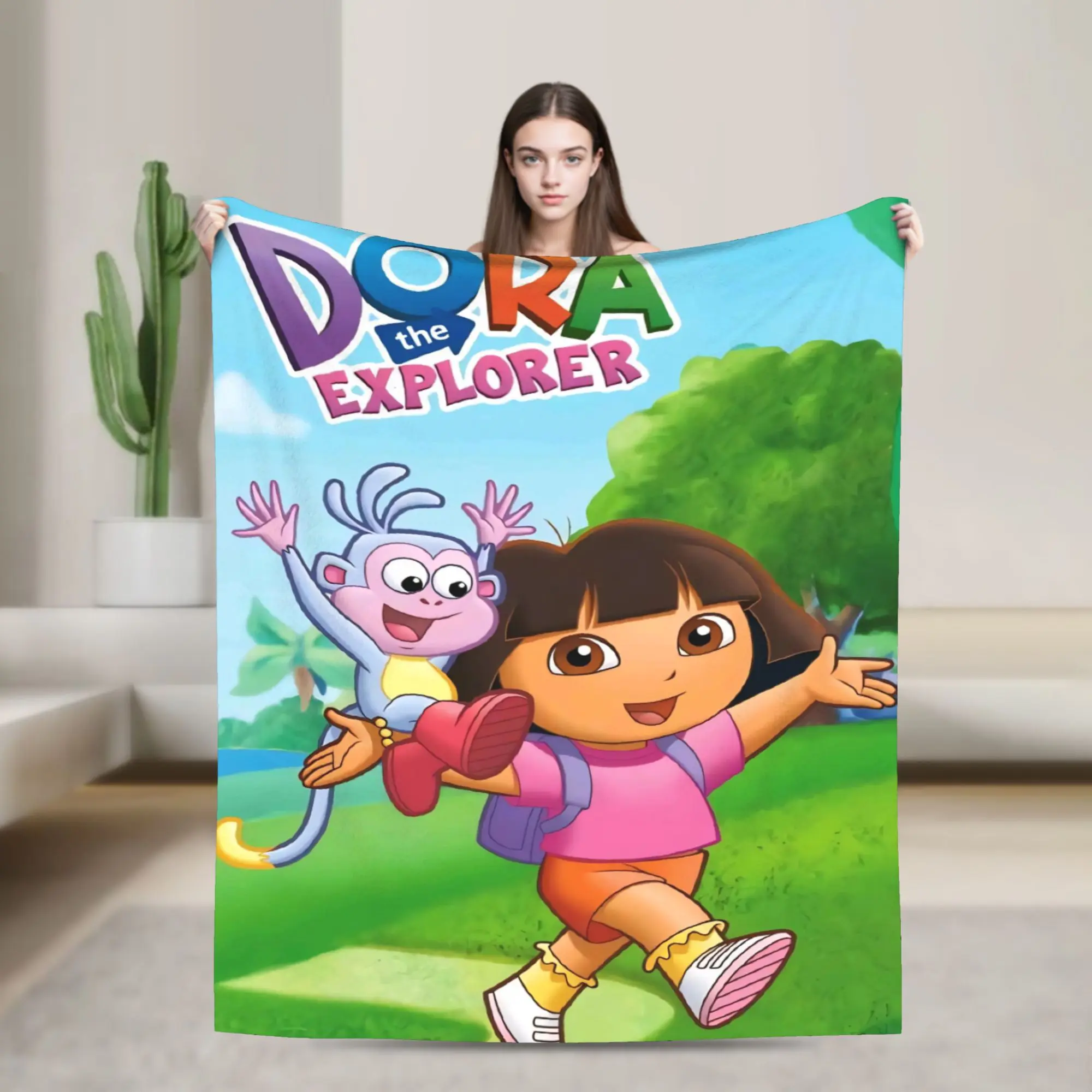 D-Doras The Explorers Throw Blanket for Couch  Soft Fuzzy Plush Blanket 50x60 Inch Multiple Sizes Bedspread for All Seasons