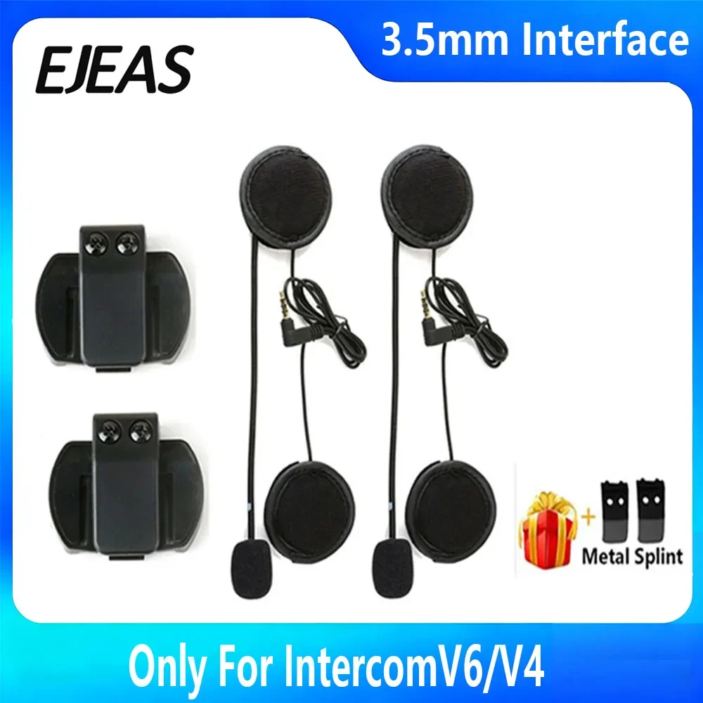 For 3.5mm EJEAS V6 PRO Helmet Headset Clip Microphone Speaker Headset for Vnetphone V4 Motorcycle Bluetooth Interphone