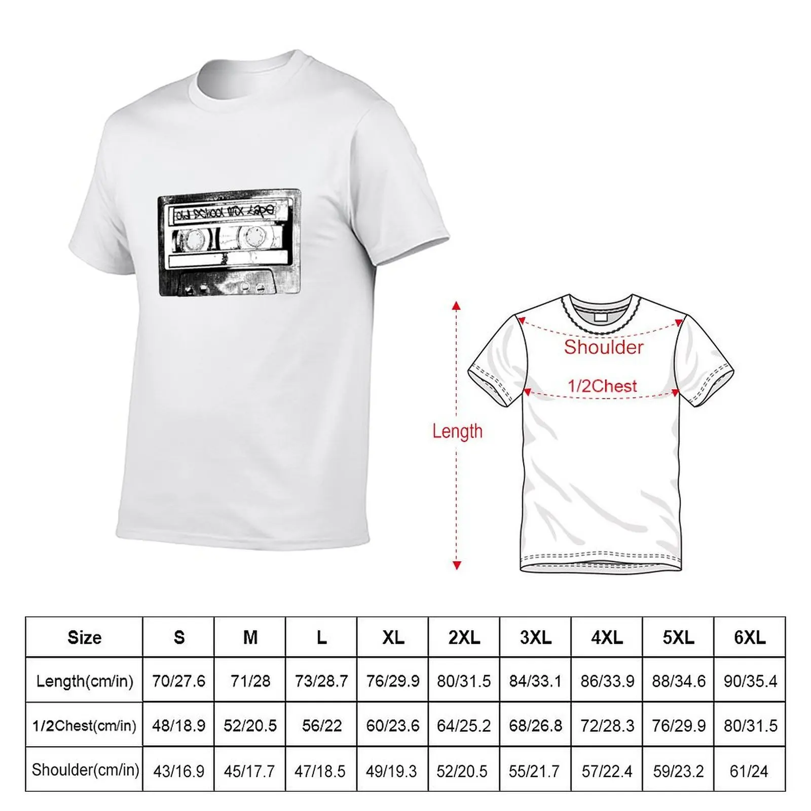 Vintage cassette old school 90s music T-Shirt man t shirt graphic man t shirt heavy cotton T-Shirt