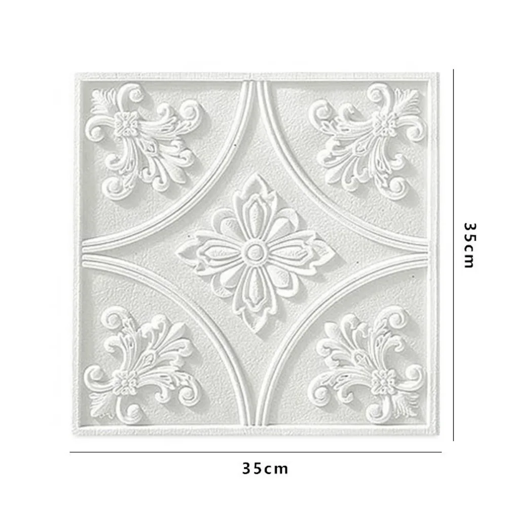 35*35cm 3D Foam Ceiling Waterproof Anti-collision Wall Stickers Peel and Stick Self-adhesive Background Wallpaper Bed Room Decor