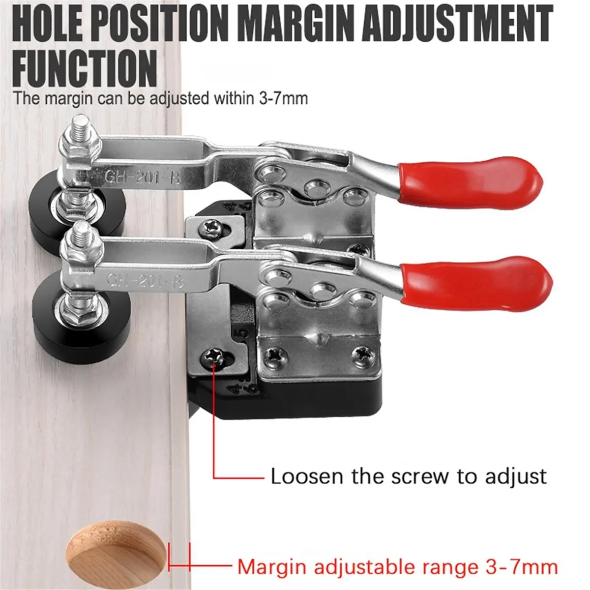 35mm Hinge Position Hole Opener Double Fixture Drilling Jig Guide Cabinet Door Locator Aluminum Alloy Woodworking Tool