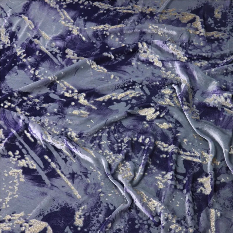 

Direct of woven velvet printed silk georgeau gold-printed fabric for nightgowns and cheongsams