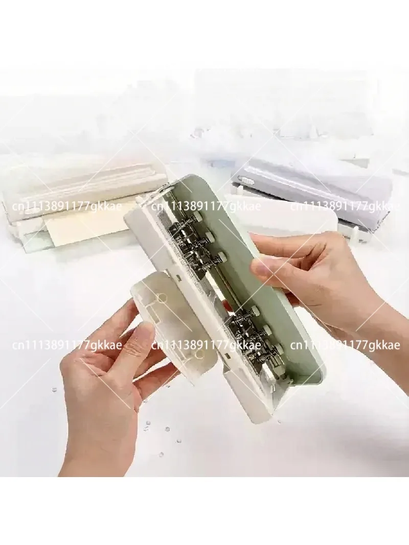 Multi-Hole Puncher 6-Hole Punching Machine Adjustable 4mm 9-Hole Design M5 Paper Binding Office Tool