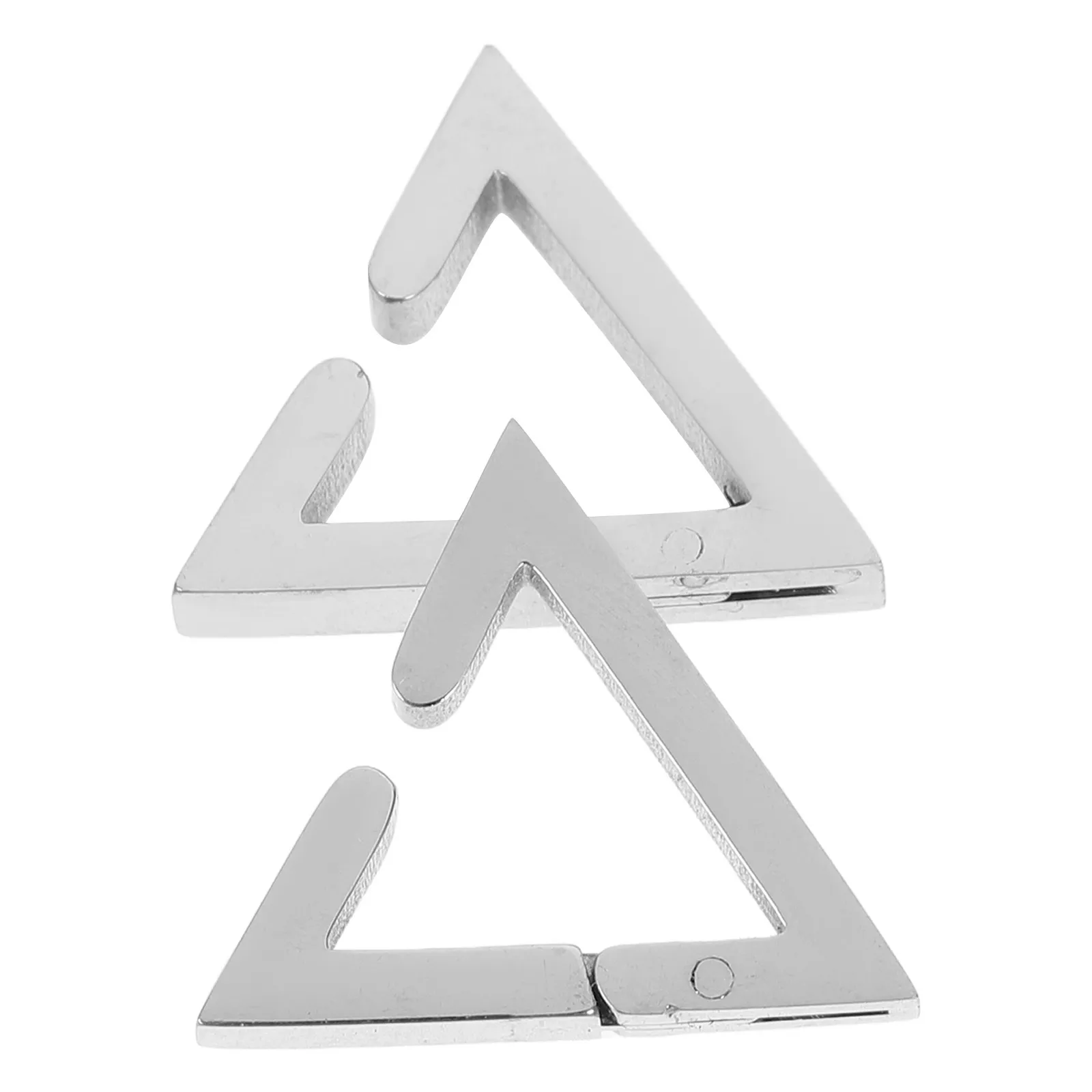 3D Triangle Ear Clip Earrings Women Geometric Titanium Steel Lightweight Unique Party Wedding Jewelry Triangular Earrings